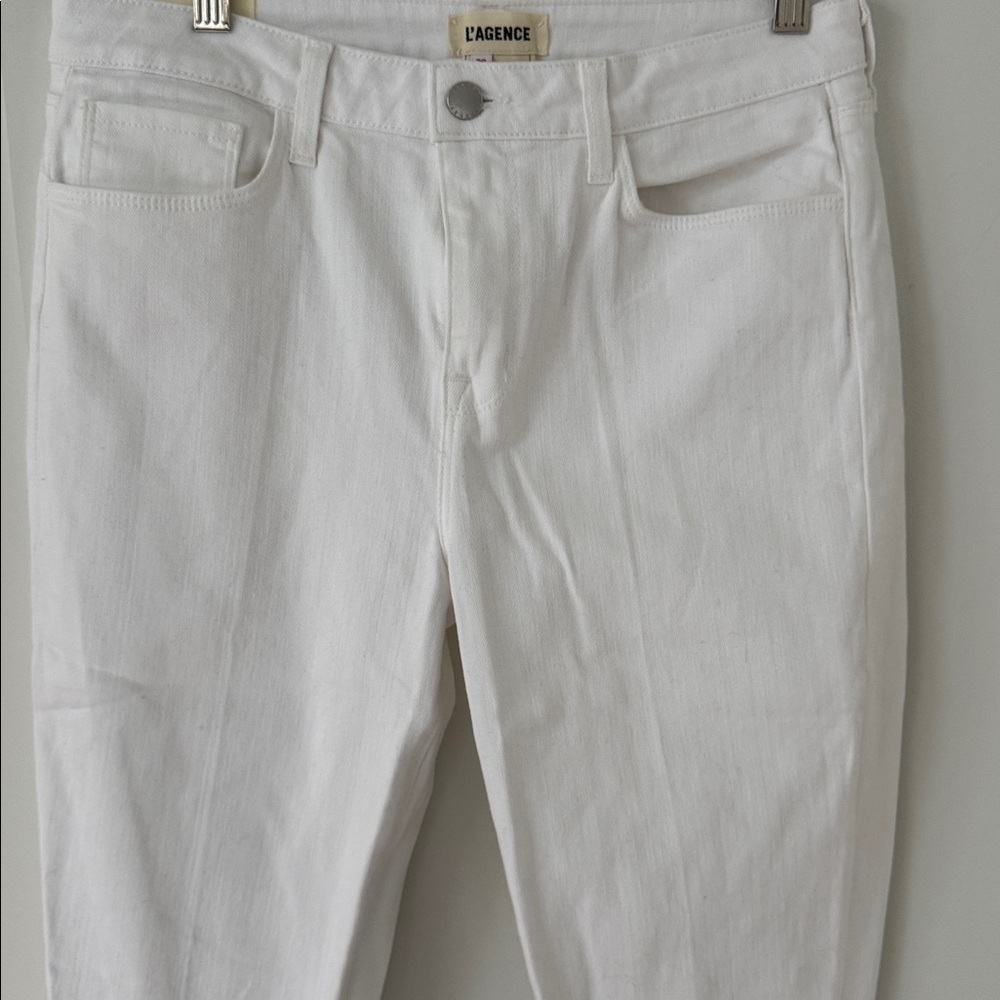 NWT L Agence Nadia Cropped White Jeans Size 30 - Picture 5 of 11